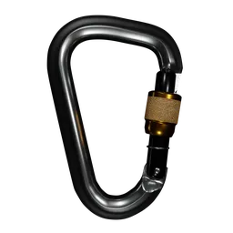"3D model of a Climbing locking carabiner for Blender 3D. This metal carabiner features a secure lock and is ideal for extreme sports enthusiasts. Perfect for creating realistic renderings of climbing equipment in your Blender 3D projects."