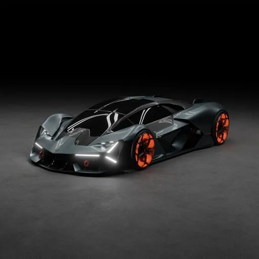 3D-rendered sleek car in a stylish indoor showroom scene, ideal for showcasing vehicle models in Blender.