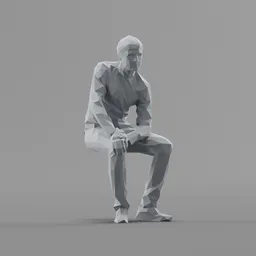 Lowpoly Male Sitting