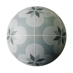 Decorated tiles Blue fantasy