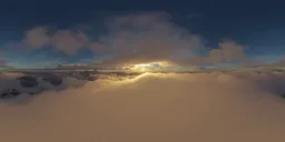 Clouds and Mountains Aerial Sunset