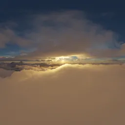 Clouds and Mountains Aerial Sunset