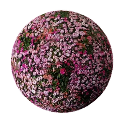 Highly detailed PBR organic flower material texture for 3D modeling in Blender, offering customization.