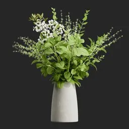 White Flower Greenery Vase Arrangement