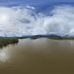Cloudy Sky Aerial River