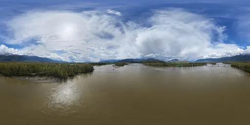 Cloudy Sky Aerial River