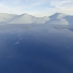 Snow Field Landscape Lake