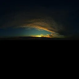 Cloudy sky with low sun