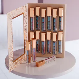 Lipstick box product mockup on podium