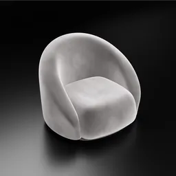 Curved Sofa - White Velvet