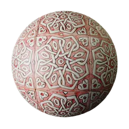 Scarlet Rosette Mosaic Tile