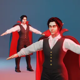 Male Vampire Character - Semi Realistic - Rigged (Auto-Rig Pro)