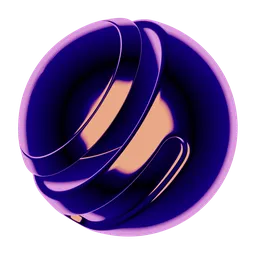 High-quality render of Purple Iridescent PBR material with complex reflections for 3D Blender projects.
