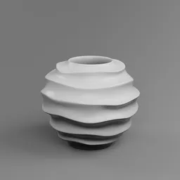 Minimalist Matte Ribbed Ceramic Vase