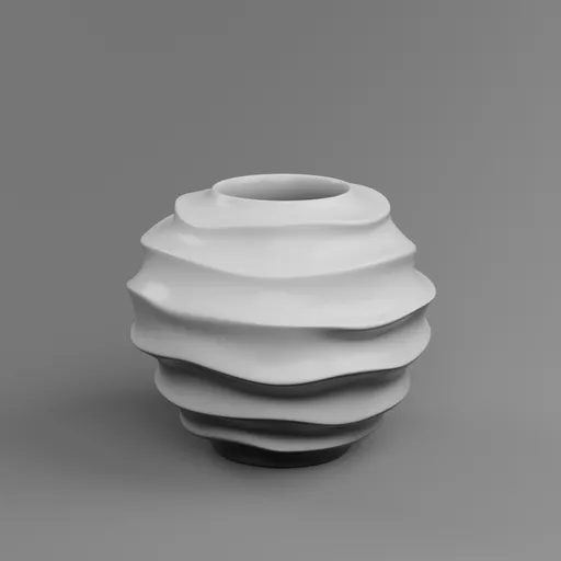 Minimalist Matte Ribbed Ceramic Vase