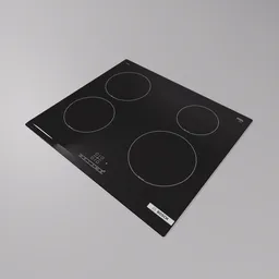 Realistic 3D model of a modern induction cooktop for Blender rendering, perfect for interior design visualization.
