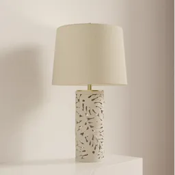 Monstera Carved Ceramic Table Lamp