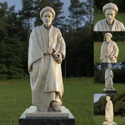 Detailed 3D printable model of a traditional sculpture, compatible with Blender, showcasing texturing and shading.