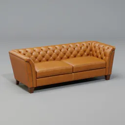 Tufted leather sofa