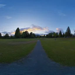 Path in Park Sunset Sky