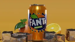 Photorealistic Fanta Can