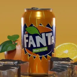 Photorealistic Fanta Can