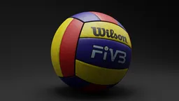 Textured 3D volleyball model with realistic surface details, created for Blender, ideal for sports animation and extreme category.