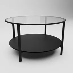 "Black metal and glass coffee conference table by IKEA, 3D model for Blender 3D. Perfect addition to any modern interior design. Available on asset stores and retaildesignblog.net."