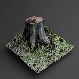Tree Stump with Ground Patch