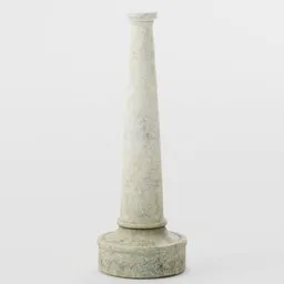 Detailed 3D model of an ancient-style stone pillar with a tapered top and realistic PBR textures for Blender.