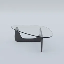 Detailed 3D model of a modern glass coffee table with sleek design, optimized for Blender rendering.