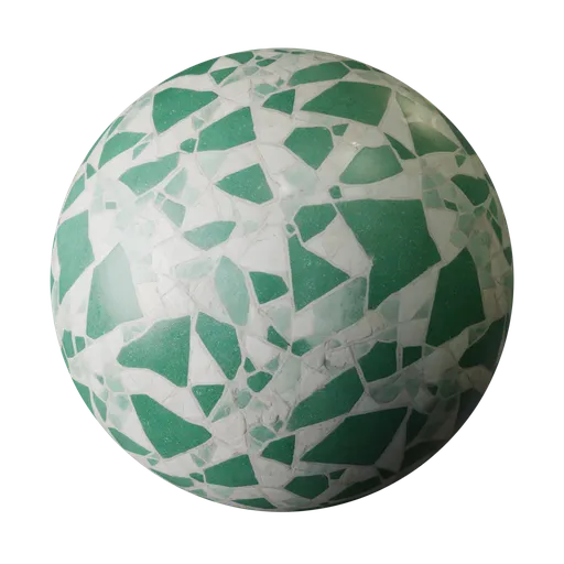 Green and White Mosaic Tile