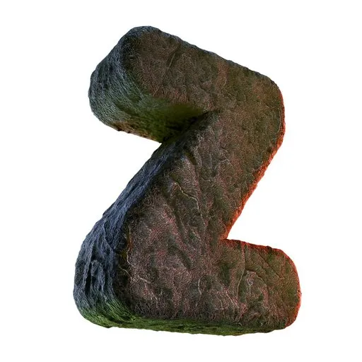 Z Letter of Alphabet Stone Carved