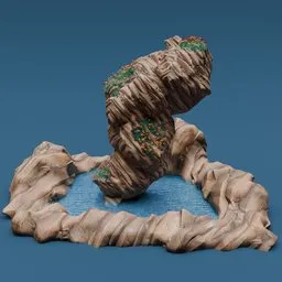 Stylized cliff and rockpool