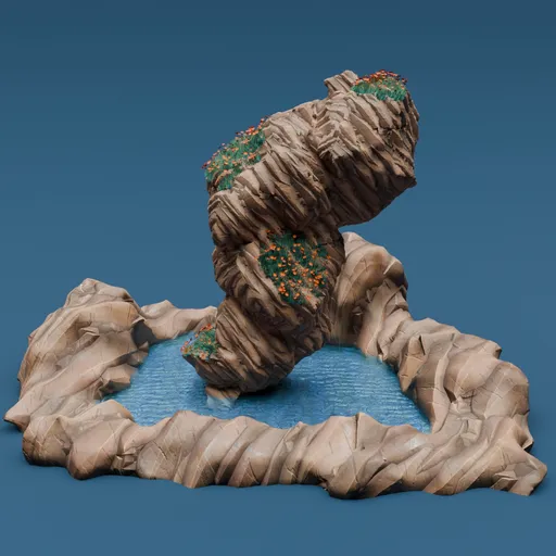 Stylized cliff and rockpool
