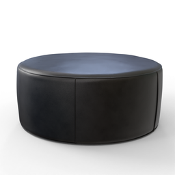 "Black leather pouf, 90cm x 90cm x 38cm, designed by Due and Trampedach for Fredericia - 3D model for Blender 3D."