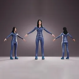 Female Doctor dark blue medical uniform
