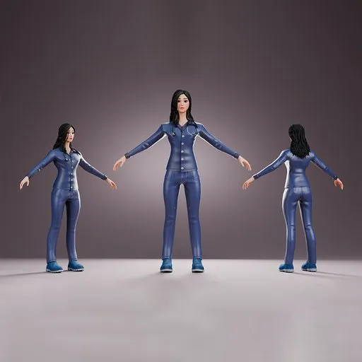 Female Doctor dark blue medical uniform