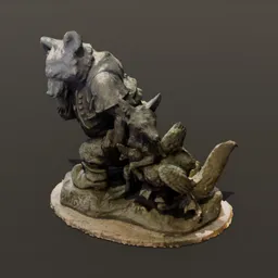 Bear Fox Statue Scanned