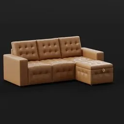 Savoy Leather Tufted Sectional Sofa