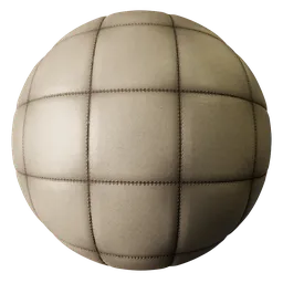 Leather Quilted Stitch Pale Brown