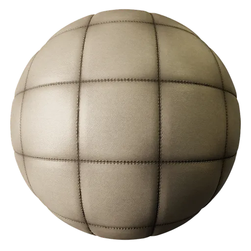 Leather Quilted Stitch Pale Brown