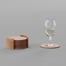 Wooden Coaster with Wine Cup