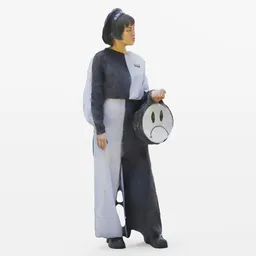 Standing Girl Chessboard outfit