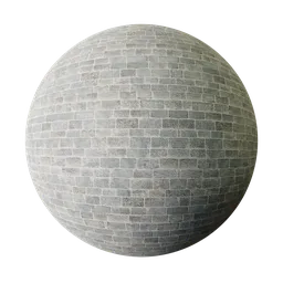 High-resolution PBR stone wall material for 3D modeling, featuring white grunge texture, suitable for Blender and other software.