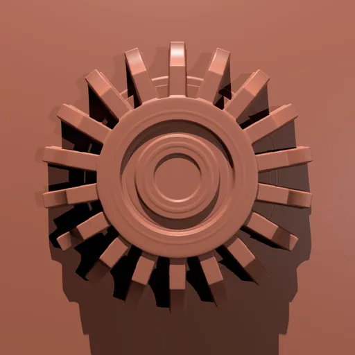 3D modeling cylindrical greeble detail brush for intricate surface enhancements in Blender sculpting.