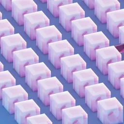 Abstract Frosted Glass Cubes Grid Scene