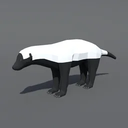 Low Poly Cartoon Honey Badger