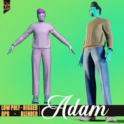 "Get ready to bring your project to life with this fully rigged male character for Blender 3D. With detailed textures, muscle definition, and versatile clothing options, this model is perfect for game and animation projects. Choose from three different poses and enjoy game and animation topology ready features."