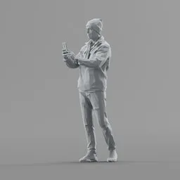 Lowpoly Male taking picture